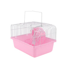 3Pièces Cage Hamster Rose Élégante Sécurisée Pour Petits Animaux
