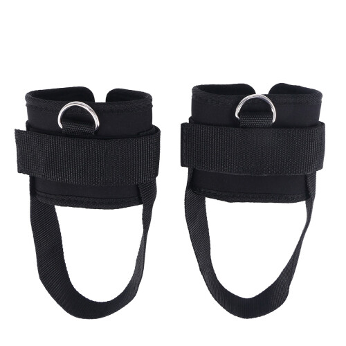 4Pcs Adjustable Black Ankle Straps Padded for Cable Gym Leg Workouts