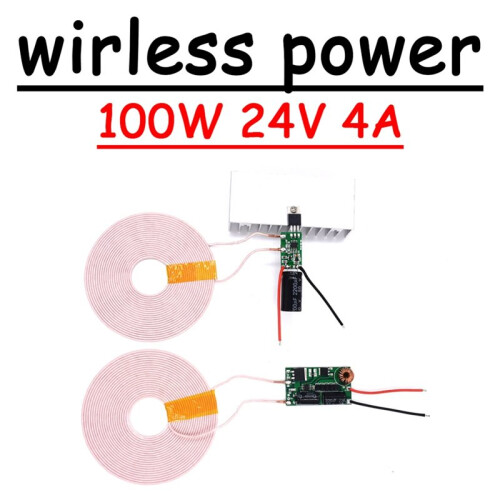 100W 4A  24V Remote Wireless Power Supply Module Wireless Charging Charger Coil Induction Transmitter Receiver 2