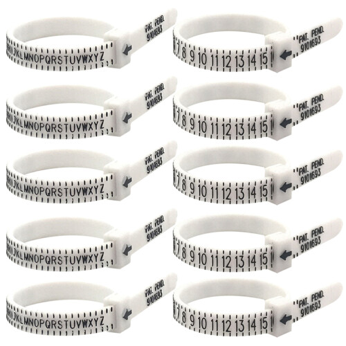 20Pcs Ring Size Gauge White Finger Measuring Tool Easy Read Durable 1