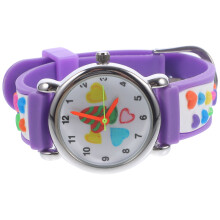 2Pièces Enfants Quartz Violet Silicone Design Cartoon