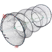 2Pcs Foldable Bait Cast Fishing Landing Net Black Portable Shrimp Trap