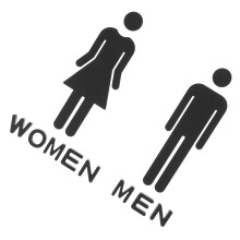 8Pièces Signes Wc Noir Autocollants Pour Bureaux Et Hôtels