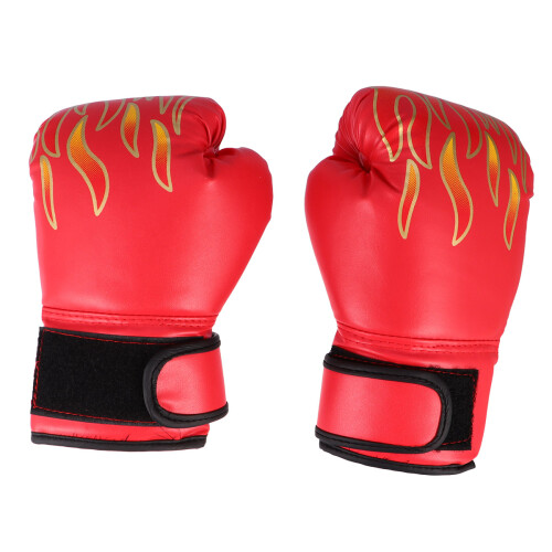 2Stk Rote Kinder Boxhandschuhe PU Flame Effizienter Handschutz