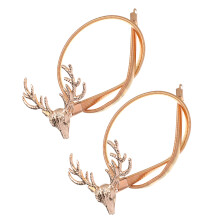 4Pcs Spring Design Elk Curtain Tiebacks Golden Metal Drapery Holdbacks