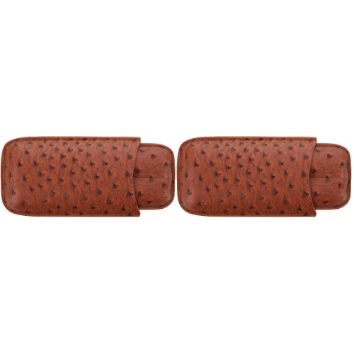 2Stk Braunes Leder Zigarrentasche Aufbewahrungspouch 2