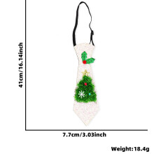 (Christmas Tree Berries) Christmas Festive Kids Tie With Cheerful Santa Reindeer And Snowman Designs For Holiday Fun