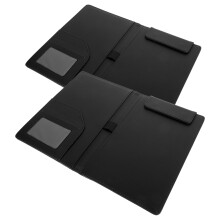 6Pièces Planche À Écrire PU Noire Portable Pour Organisation