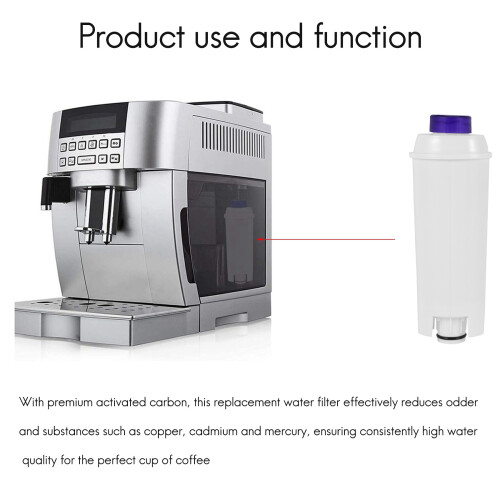 3 Packs Coffee Machine Water Filter for  DLSC002 Replacement Filter Cartridge with Activated Carbon 1