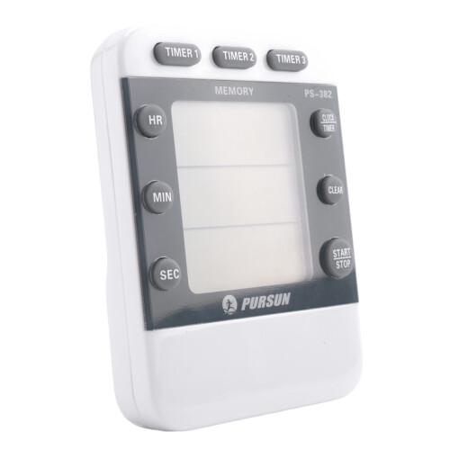 Digital Timer 100 Hour Triple Count Down/ Clock Timer Kitchen Cooking Timer with LCD Display Loud Alarm Magnet Bracket 2