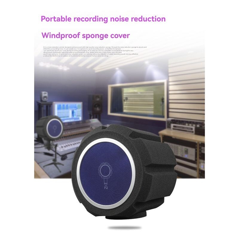 F2 Microphone Screen Acoustic Filter Sponge Wind Screen to Filter Vocal ...