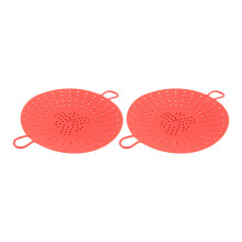2 StüCk Silikon Dampfer, GemüSe Dampfer Korbein Satz für Schnell Koch TöPfe, Mikro Wellen Geeignet, Multi Kocher, Rot