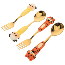 8St Duurzaam Gouden Rvs Cartoon Volwassenen Set