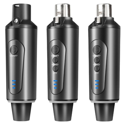 3PCS Wireless Microphone System XLR Microphone Converter Adapter 2.4GHz Transmitter Receiver for Condenser Dynamic Mic