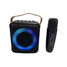 Multifunctional Audio Portable Microphone Colorful Led Atmosphere Lamp Home Karaoke Speaker 1 Microphones