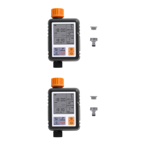 2Sets Programmierbarer Bewässerungs-Timer Kunststoff Garten 2