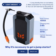 Portable Car Jump & Air Pump 150PSI Air Compressor Power Bank Booster Car Device Auto Tyre Inflator