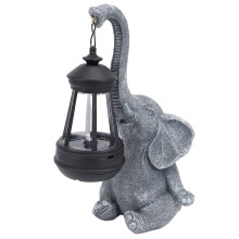Statue lumineuse éléphant en résine et métal, solaire, 600mAh, décoration extérieure
