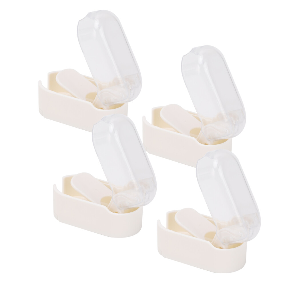 4pcs Clear Wall Mounted Toothbrush Cases, Self-Adhesive, Travel & Home