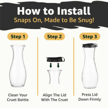 Replacement Lids for Good Seasons Salad Dressing Cruet Glasses,Food-Grade Plastic,Tight Fit & Closeable Cap