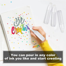 4 Pack Paint Pens 15 mm Empty Acrylic Permanent Clear White Pen Fine Point Empty Refillable Markers