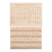 8Stk Holz Alphabet Lernbrett Beige Mit Fühlbaren Für Blinde