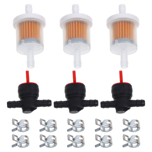 4Sets Shut Off Ventil Kit Mit Filter Und Klemmen Für Rasenmäher, ABS 2