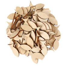 200Pièces Poissons Découpés Bois Solide DIY Peinture Accessoires Khaki