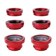 4Ensembles Objectifs Smartphone Fisheye Macro Angle Large Rouge