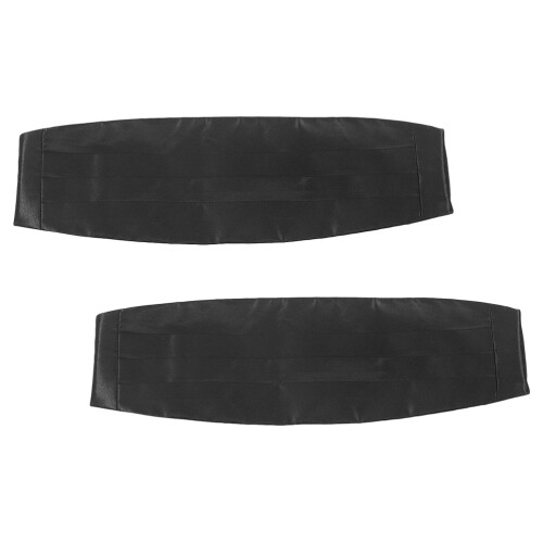 8Stk Schwarzer Satin Cummerbund Herren Formeller Gürtel Einstellbar 1