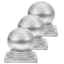 3Pièces Embouts De Poteaux En Fer Argenté, Accessoire Clôture Maison