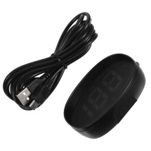 4Pièces Compteur Vitesse Digital Hud USB Pièce+abs Noir