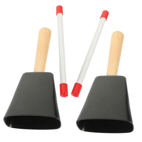 1Ensemble Cloche Percussion Métal Avec Manche Bois Pour