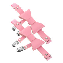 2Paires Jarretières Cuisses PU Rose Design Lolita Japonais