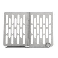 2Pièces Accessoires Barbecue Portable Pliable Acier Inoxydable Argenté