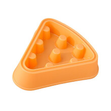 Pet Slow Food Bowl Cartoon Pizza Shape Large Capacity PP Orange