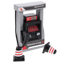 4Pièces Ensemble Station Essence Miniature Plastique Pour Jeu