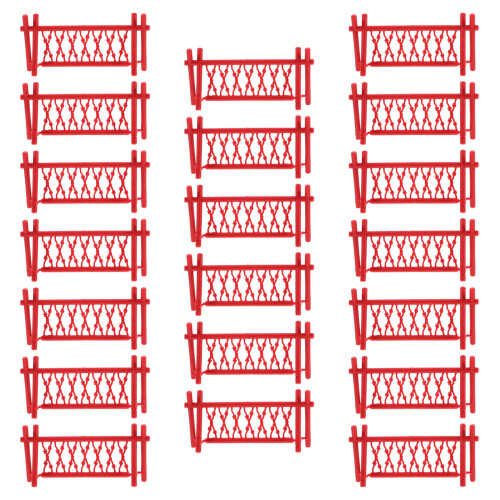 80Pièces Mini Clôture Décorative Rouge Plastique Pour Micro Paysage