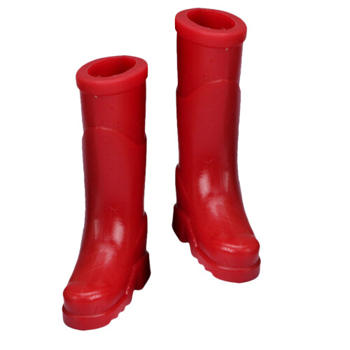 2Paires Mini Bottes Décoratives Rouge Pour Scène Maison Miniature