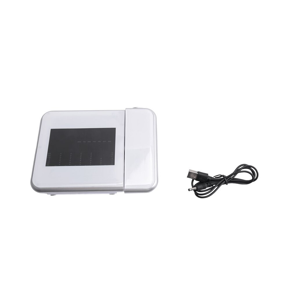 LED Digital Projection Alarm Clock Temperature Thermometer Desk  Date Display Projector Calendar Table Led Clock C