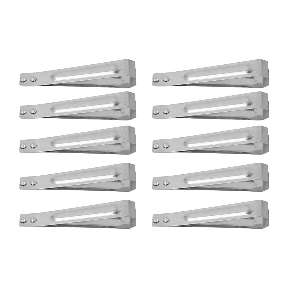 Fish Bone Tweezers Stainless Steel Flat Tip 10pcs