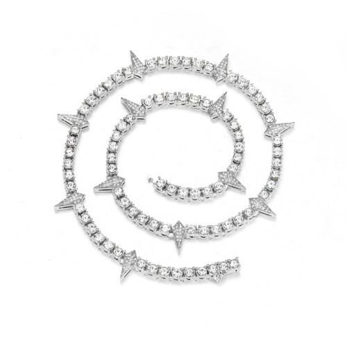 Αλυσίδα τένις Iced Out Zircon για άνδρες και γυναίκες – Μοντέρνο ράπερ, anime, χίπικο, 1