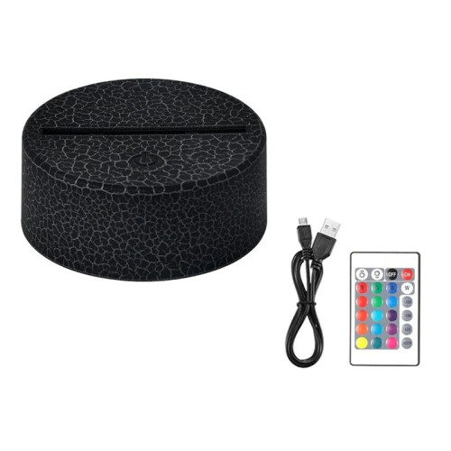 3D Night Light Base Colour Changing Luminous Base Light USB Interface Led Light Display Base Night Light Plastic Base,B 1