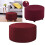 Housse extensible ronde pour pouf et repose-pieds - Rouge 3