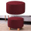 Housse extensible ronde pour pouf et repose-pieds - Rouge 5