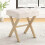 Linen Makeup Stool with Metal X Legs Beige 6
