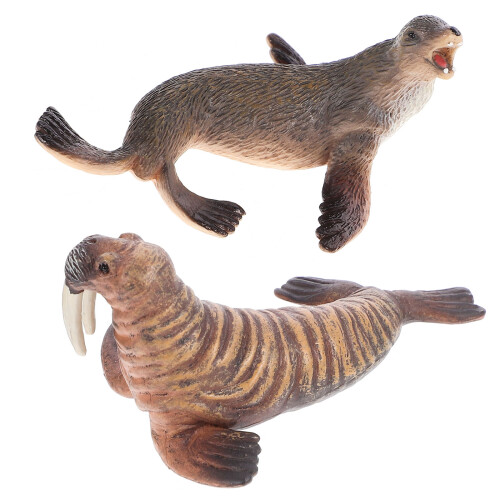 5Ensembles Modèles Simulés Animaux Plastique Lion De Mer Décor