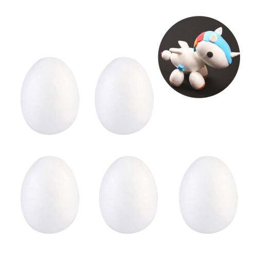 150Pcs DIY White Foam Eggs for Kids Crafting Paintable Decorations