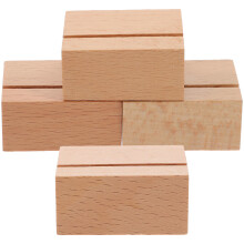 4Pièces Supports En Bois Naturel Pour Cartes De Visite Décoratifs