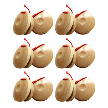 36Pcs Wooden Castanets Percussion Instruments for Kids Beige Handheld